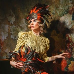 Saylor Vintage Metallic Gold Blouse